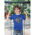 thumbnail image 2 of Circle Of Flowers T-Shirt Toddler -Image by Shutterstock,  3 Toddler, 2 of 4