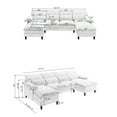 thumbnail image 5 of Furvclv U Shaped Sectional Sofa Convertible Couch With Double Chaises, 4 Lumbar Pillows, Modern Modular Sofa Sleeper For Living Room Apartment Home Office, 5 of 6