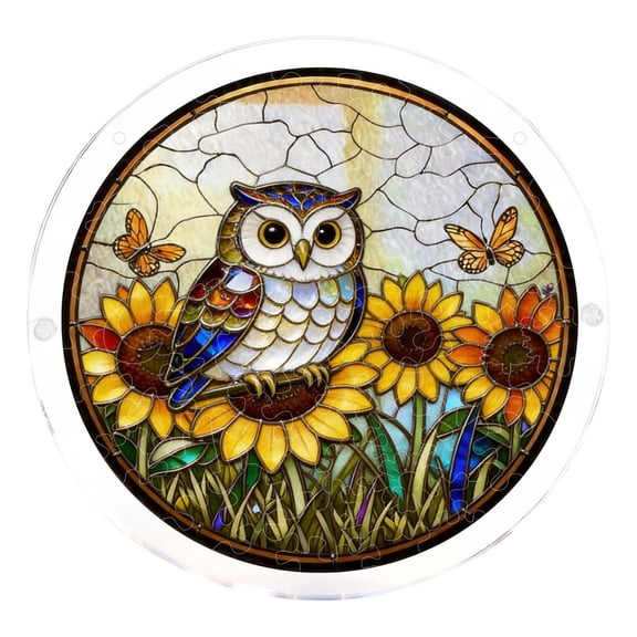 Acrylic Jigsaw Puzzle Suncatcher Window Hanging, Acrylic Jigsaw Puzzle Suncatcher, 7.48 Inch Sun Catcher Acrylic Puzzles for Doors Garden and Window Hanging