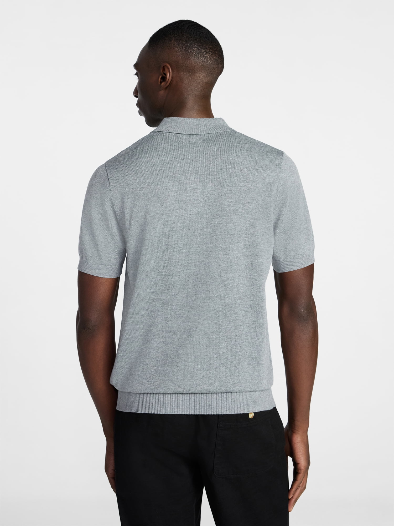 George Men's Sweater Polo Shirt with Short Sleeves, Sizes S-3XL