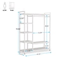 thumbnail image 5 of Fnova Clothes Rack with Shelf, Freestanding Closet Organizer, Heavy Duty Industrial Hall Tree Garments Rack for Small Space, Bedroom, White, 5 of 12