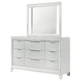 thumbnail image 4 of Coaster Marmore 9-Drawer Contemporary Wood Dresser and LED Mirror in White, 4 of 17