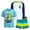 Turquoise-White Surf, variant on Boys' Rash Guard Set - 3 Piece Quick Dry Sun Shirts and Swim Trunks for Boys (Sizes: 5-12)