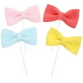 thumbnail image 4 of 8pcs Bow Cupcake Topper Bowknot Cake Picks Dessert Topper Birthday Cake Decoration, 4 of 8