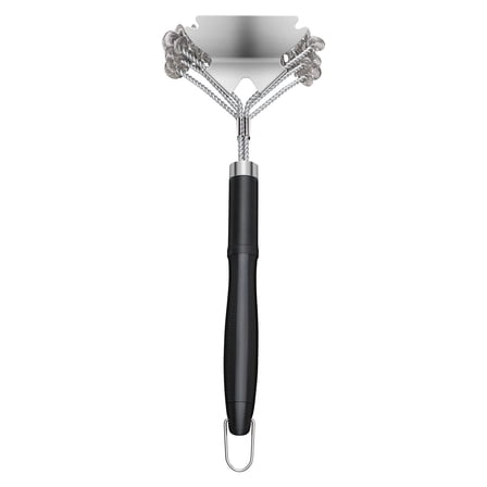 Stainless Steel Grill Brush and Scraper, Bristle-Free BBQ Cleaner, 17 Inch Heavy Duty Grill Cleaning Tool