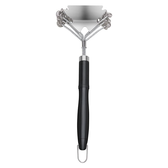 Stainless Steel Grill Brush and Scraper, Bristle-Free BBQ Cleaner, 17 Inch Heavy Duty Grill Cleaning Tool