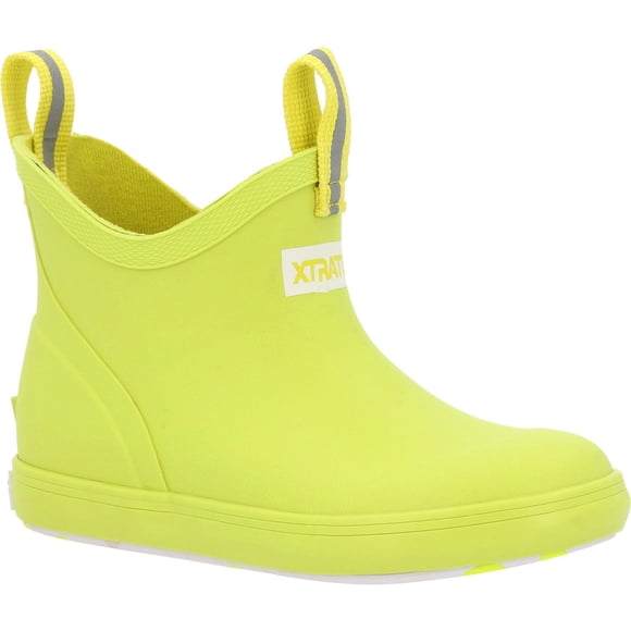 Botas Ankle Deck Xtratuf para niños pequeños, color amarillo neón, talla 10 (M)