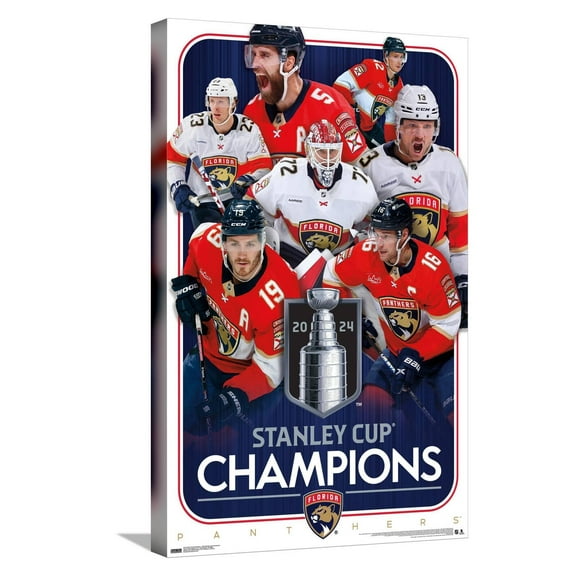 NHL Florida Panthers - 2024 Stanley Cup Champions Canvas Wall Poster, 14.725" x 22.375"