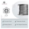 thumbnail image 2 of Laureola 3/32" Type-7x7 Wire Rope Kit, 250ft Galvanized Steel Wire Cable, and 3/32" 10pcs Aluminium Crimping Loop Sleeves, 2 of 5