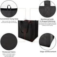 thumbnail image 2 of 6 Pack Reusable Reinforced Handle Grocery Bags - Heavy Duty Large Shopping Totes with Thick Plastic Bottom can hold 45+ lbs (6, Black), 2 of 4