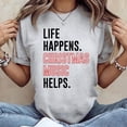 thumbnail image 3 of Life Happens Christmas Music Helps Lover Unisex T-shirt, Sizes S-5XL - Gategoo, 3 of 5