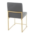 thumbnail image 4 of High Back Fuji Contemporary Dining Chair in Gold and Grey Faux Leather by LumiSource - Set of 2, 4 of 5