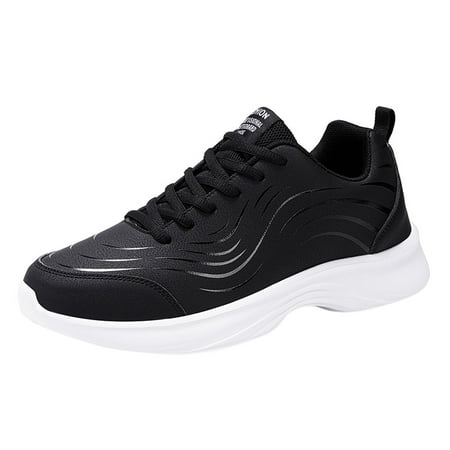 

Dyfzdhu Mens Shoes Casual Leather Laace Up Solid Casual Fashion Simple Shoes Student Running Shoes