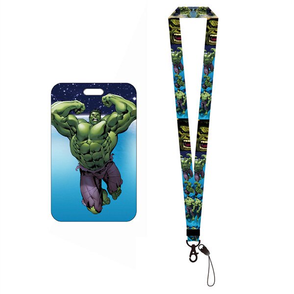 Disney Superheroes Card Holder Lanyard Men's Slide Card Holders Student Cardholder Hanging Rope Employee ID Case Gao Jinjia LED