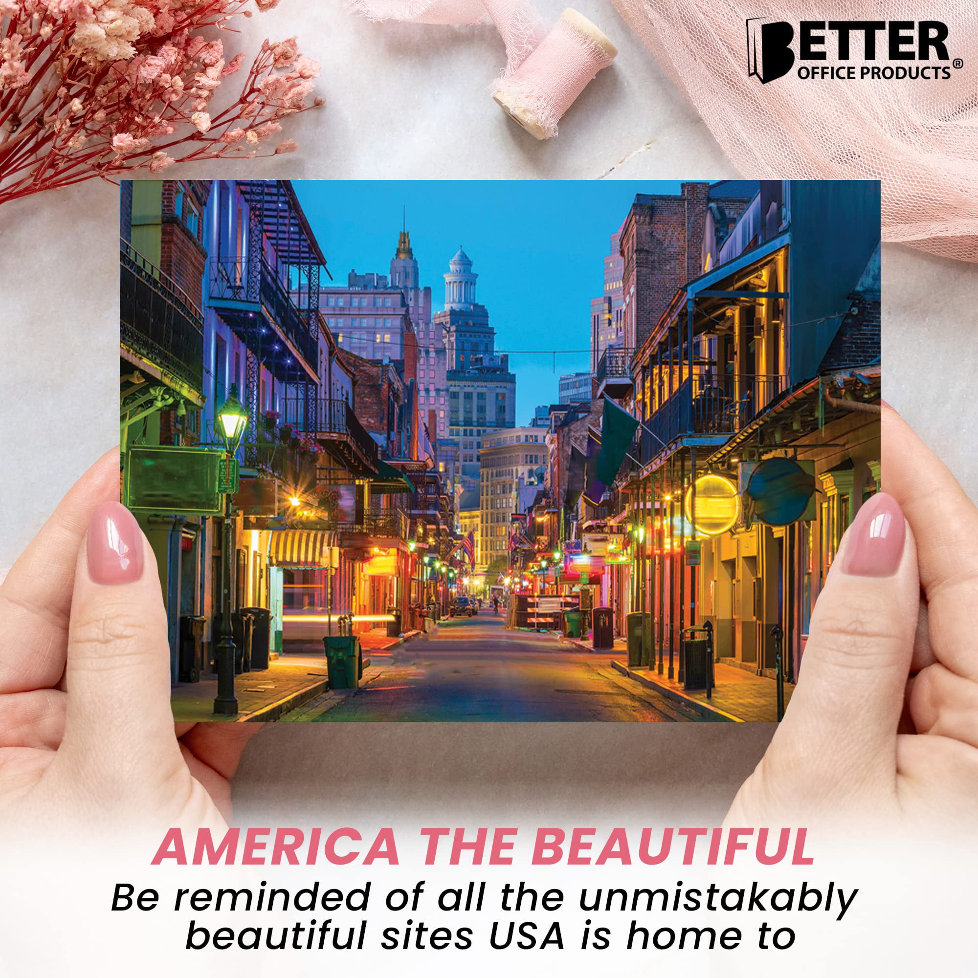 AMERICA THE BEAUTIFUL postcard set of 20. Post card variety pack depicting  United States travel sites and American theme postcards. Made in USA.