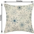 thumbnail image 2 of Christmas Pillow Covers 16x16 Inch 2 Pcs Dusty Blue Grey Geometric Snowflake Decor Throw Pillows Winter Xmas Holiday Rustic Farmhouse Decoration Pillowcase Linen Cushion Cover for Couch Sofa, 2 of 6