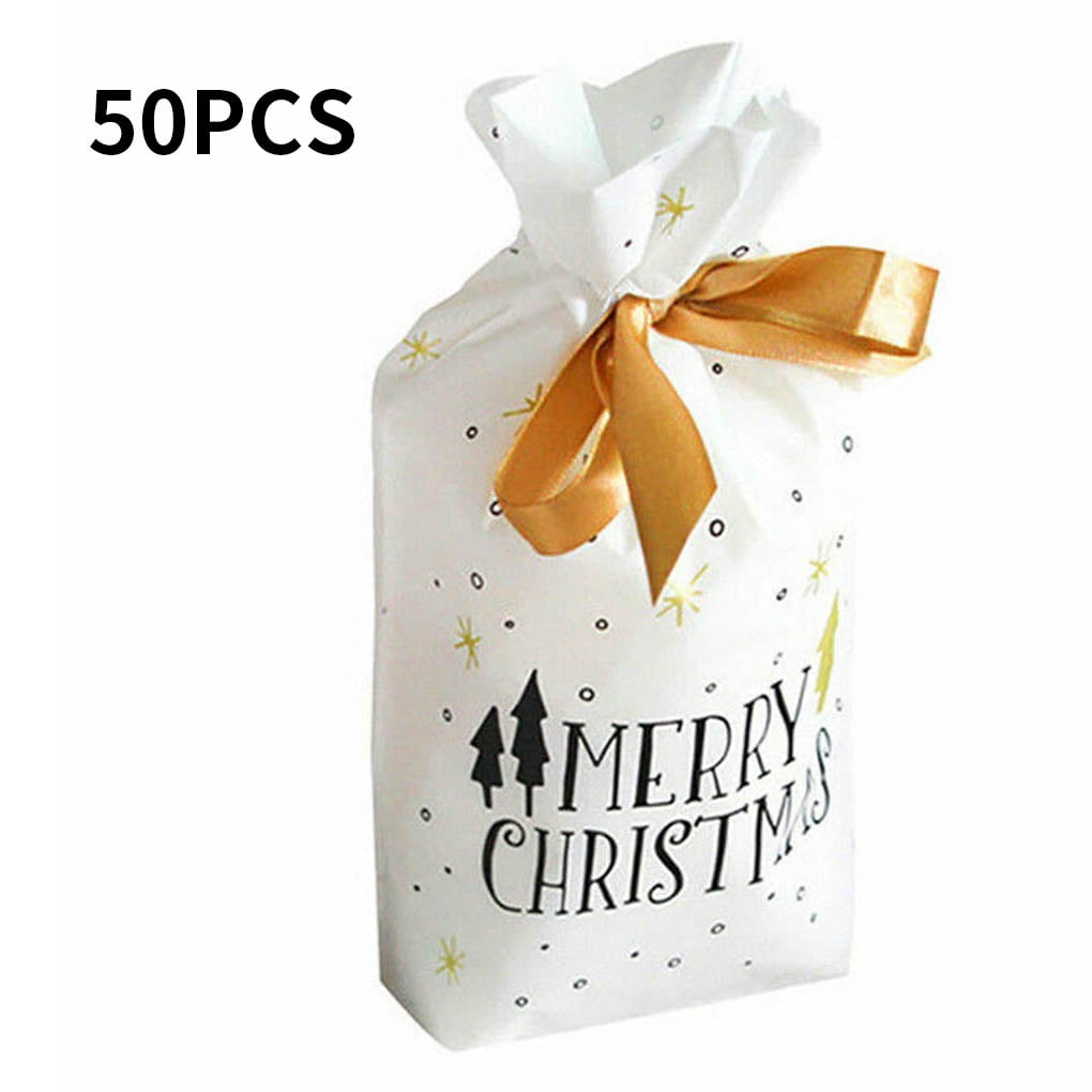 10/50x Christmas Sweets Candy Gift Boxes Cookie Packaging Dessert Bag Xmas Party 