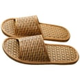 thumbnail image 3 of TINKSKY 1 Pair Nordic Slippers Easy to Wear and Take Off Rattan Straw House Shoes for Women Coffee, 3 of 8