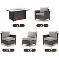 thumbnail image 7 of Grand Patio Fire Pit Patio Set,  Wicker Furniture Sectional Sofa with Fire Pit Table, 6 Seats(7 PCS, Gray), 7 of 7