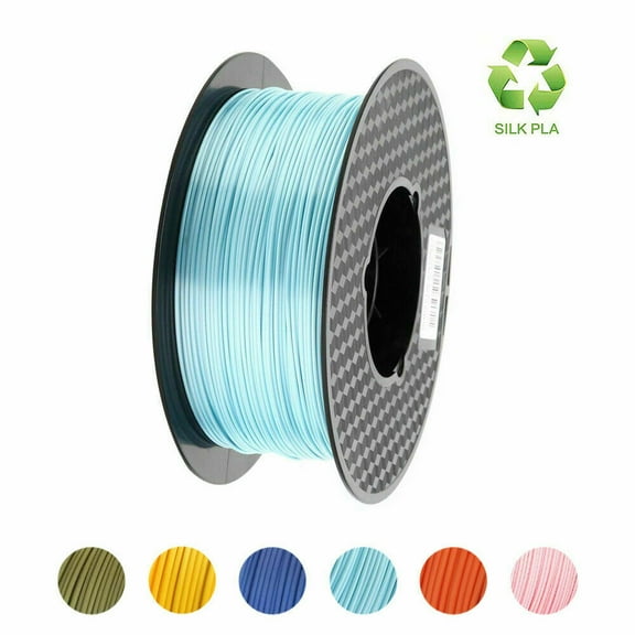 PLA Silk Sky Blue Filament 1.75mm 3D Printer Filament 2.2 LBS Spool 3D Printing