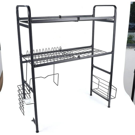 MONIPA 2-Layer Over Sink Dishes Bowl Rack Stainless Steel Cutlery Drainer Kitchen Shelf