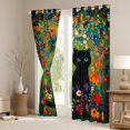 thumbnail image 3 of Manfei Cute Cat Blackout Curtains Set of 2 (52x84 Each),Colorful Flower Floral Window Curtains,Oil Painting Curtains and Drapes For Girls Kids,Breathable Home Decor, 3 of 6