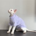 thumbnail image 2 of TheFound T-Shirts Rayés Chat Mignon Automne Hiver Chauds Col Rond Sphinx à Deux Pieds Vêtements pour Chat, 2 of 6