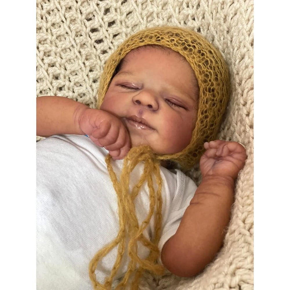 Reborn Baby Dolls 19inch Pascale Full Body Dark Skin Baby Reborn Doll with 3D Skin Multiple Layers Painting with Visible Veins Soft Touch Doll