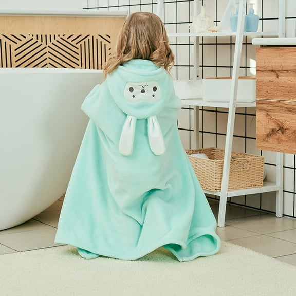 RnemiTe-amo Hooded Bath Towel for Baby and Toddler,Baby Bath Towel Ultra Soft Hooded Towel Highly Absorbent Bathrobe Blanket Toddlers Shower Gifts for Boys Girls-27.5" x 55" (Mint Green)
