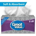 thumbnail image 3 of Great Value 3-Ply Facial Tissues, 1 Flat Box, 154 Tissues, 3 of 9