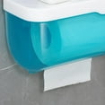 thumbnail image 2 of Caja de pañuelos de baño 2 en 1, soporte para teléfono y tableta, sin perforaciones, moderna, sólida, A++ Azul l, 2 of 8