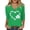a-Green12158, variant on VNKIDY Womens Green V Neck Three Quarter Sleeve TShirts With Shamrock Graphic Casual Loose Fit Tees For Saint Patricks Day Daily Wear Green XL