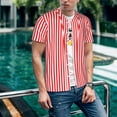thumbnail image 6 of Lsque Red And White Stripes Pattern Mens Polo Golf Shirts Funny Graphics Shorts Sleeve Button Shirts Baseball T-shirt-X-Large, 6 of 7