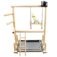 thumbnail image 4 of Methold Soporte de juego de loro de doble capa - Regalo para pájaros Fácil de mover Soporte de pájaro de madera de doble capa Suministros para pájaros, 4 of 6