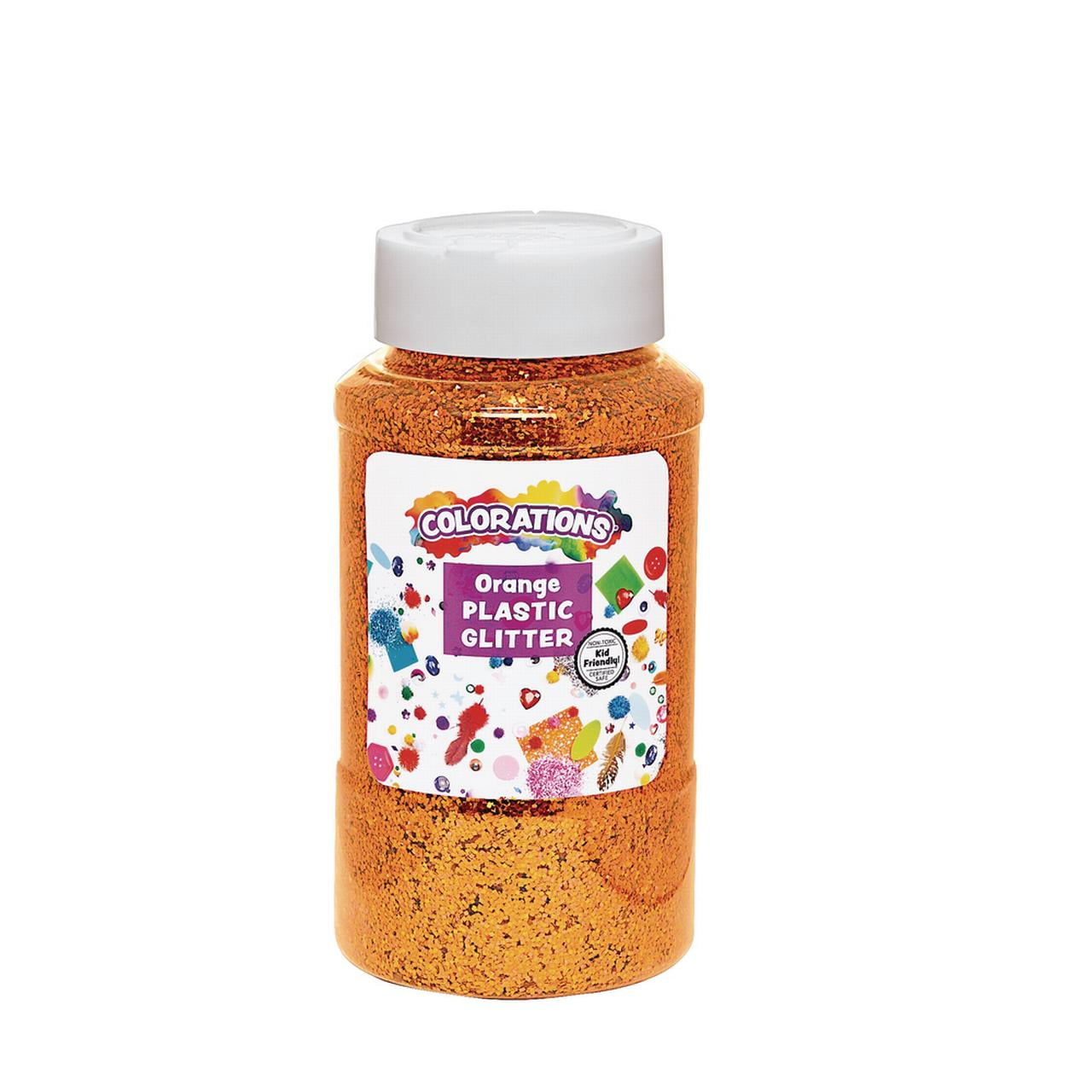 Colorations[r] Extra-Safe Plastic Glitter, Orange - 1 lb