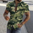 thumbnail image 3 of Camisa de camuflaje ajustada para hombre, camisas casuales con botones y manga corta con estampado 3D para hombre, camisas y blusas de talla grande, tops, ropa de hombre, 3 of 5