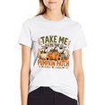 thumbnail image 2 of Rustic Buffalo Plaid Farmhouse Fall Tee, Take Me To The Pumpkin Patch Vintage Grunge Sunflower Pumpkin Women’s Casual Halloween Harvest T-Shirt, 2 of 8
