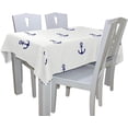 thumbnail image 4 of Coolnut Blue Anchors On Ivory Tablecloth Modern Table Cover for Home Decoration, Spill Proof Cloth Washable for Dinner Picnic, 60"x120", 4 of 6