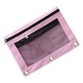 LAOSR Double Zipper Pencil Bag Transparent Mesh File Bag Zipper Binder