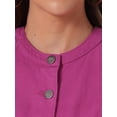 thumbnail image 5 of DARING DIVA Women's Button Down Cropped Ruffle Hem Denim Jacket XL Hot Pink, 5 of 6
