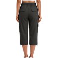 thumbnail image 5 of felwors Womens Capris with Pockets Loose Fit Casual Capri Pants Dressy Lightweight Ladies Baggy Cargo Pants for Hiking Dark Gray for Size XXL, 5 of 7