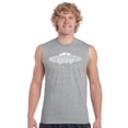 thumbnail image 1 of LA Pop Art Men's Word Art Sleeveless T-shirt - Flying Saucer UFO, 1 of 2