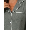 thumbnail image 4 of DARING DIVA Women's Button Up Tops with Pants Pajama Sets XS Gray, 4 of 6