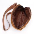 thumbnail image 3 of Bolso de pecho de felpa Bolso de mensajero de cintura con cremallera informal Color sólido para viajes (marrón), 3 of 9