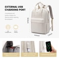 thumbnail image 3 of Mochila para portátil LOVEVOOK para mujer de 15.6 pulgadas con puerto USB a prueba de agua, 3 of 8