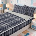 thumbnail image 3 of Erosebridal Minimalist Stripe Zipper Twin Comforter Sets with Fitted Sheet and 2 Pillowcases,Modern Lines Zipper Bedding Set,Light Gray Reversible,4 Pieces, 3 of 7