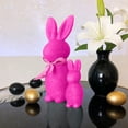 thumbnail image 2 of Easter Bunny Figurines Decor 2PCS 8.66 and 4.73 Inch with Bow Ties, Flocked Rabbit Centerpiece for Spring Table, Indoor Home and Office Shelf Decorations, Easter Party and Seasonal Gift Idea, 2 of 4