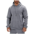 thumbnail image 2 of Oversized Hoodies for Men Unisex Long Sleeve Solid Sweatshirts Dark Gray S, 2 of 8