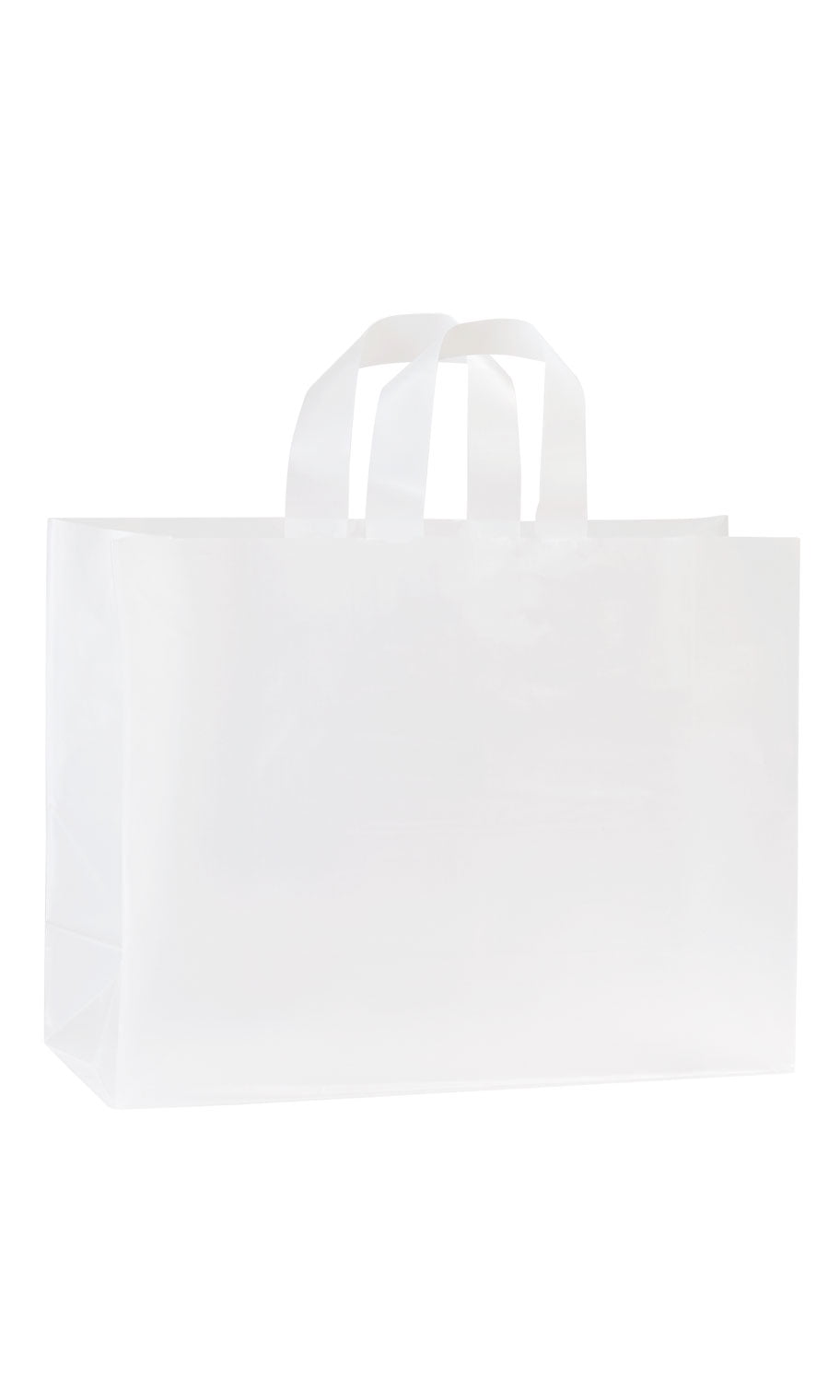 250 Clear Frosted High Density Plastic Bag Flex Loop Shoppers 16 x 6 x 12 