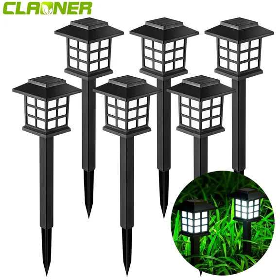 6 Pack Solar Lights Outdoor Waterproof, LED Solar Garden Lights, Outdoor Decorations, Garden Decor for Yard, Patio, Landscape, Planter, Walkway (Cool White)